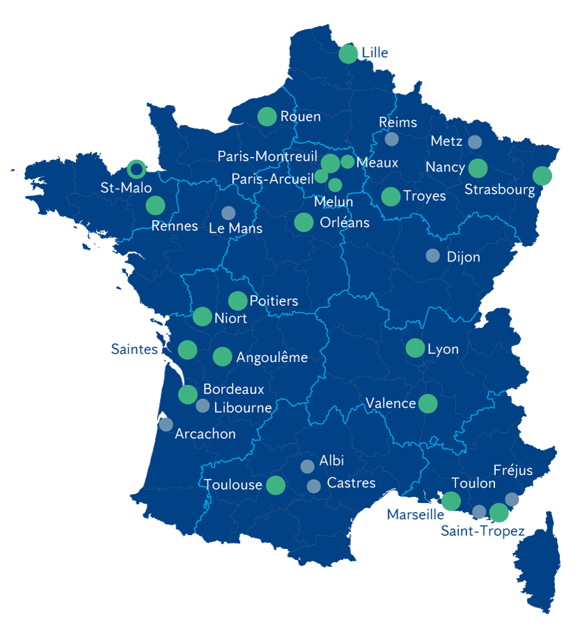 Carte des agences Anticimex en France en juillet 2025